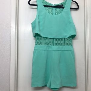 Marciano, teal, lace romper